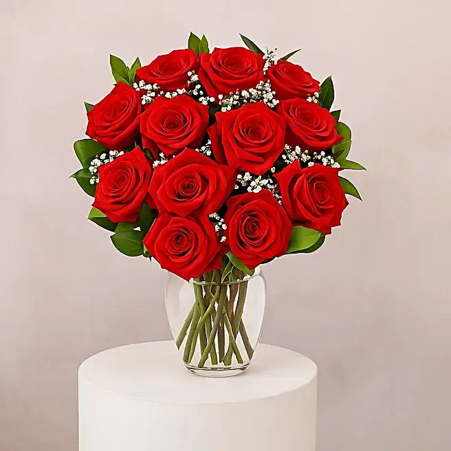 One Dozen Long Stemmed Red Roses