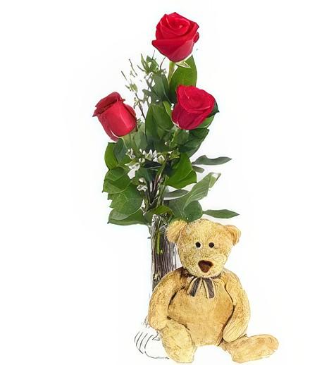 Red Roses & Bear