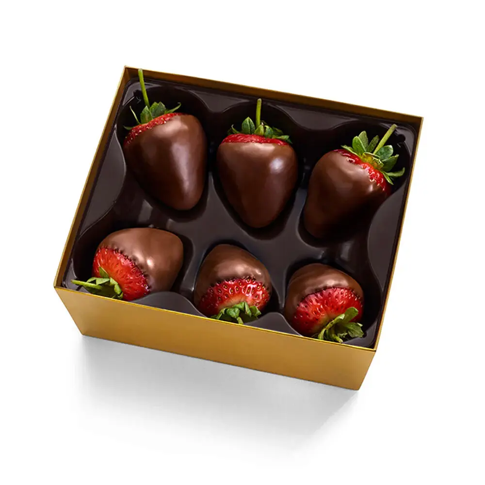 Dark Chocolate Covered Strawberries, Half Dozen